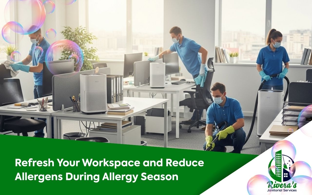 office allergy season cleaning in a clean and organized workspace