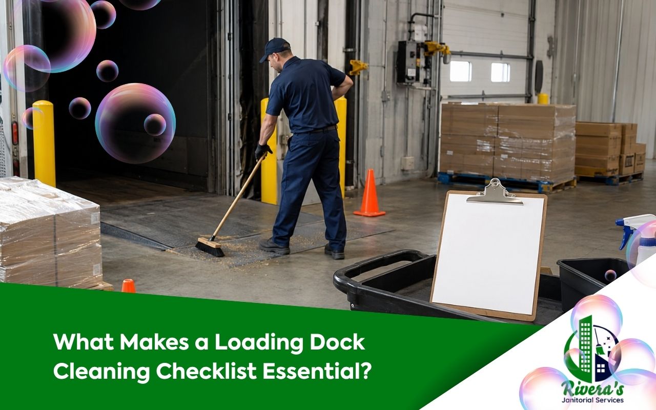 Debris control steps for a clean loading dock