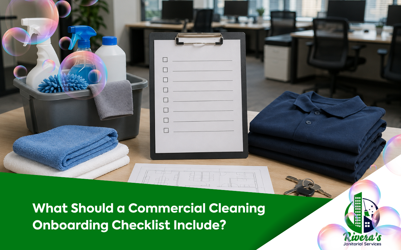 commercial cleaning onboarding checklist for an office workspace