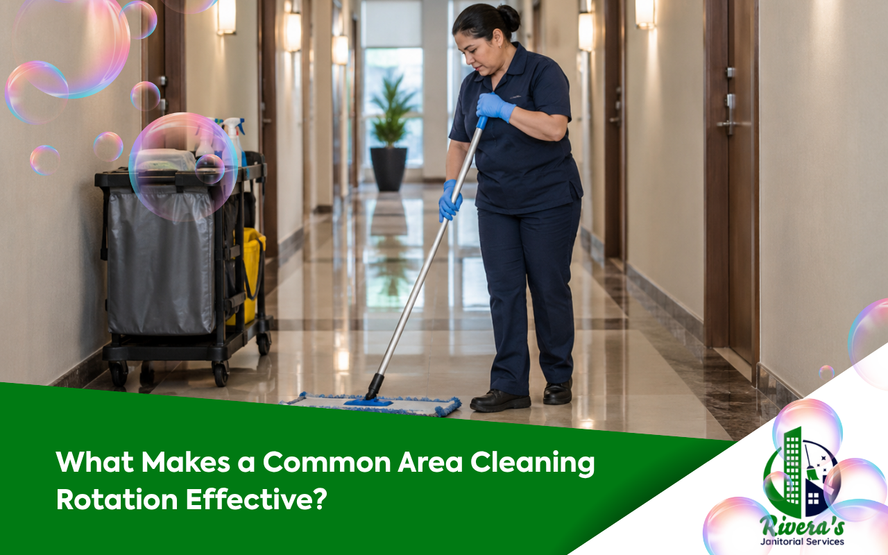 common area cleaning rotation for a shared building hallway